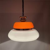 Mid Century Modern orange pull down  lamp