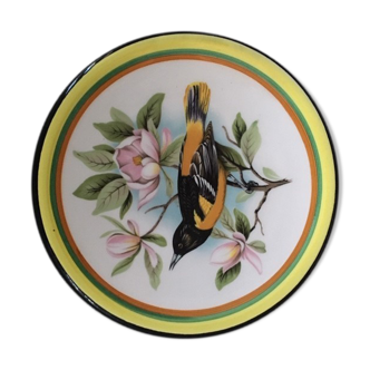 Decorative plate bird and magnolias