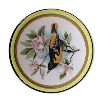 Assiette décorative oiseau et magnolias