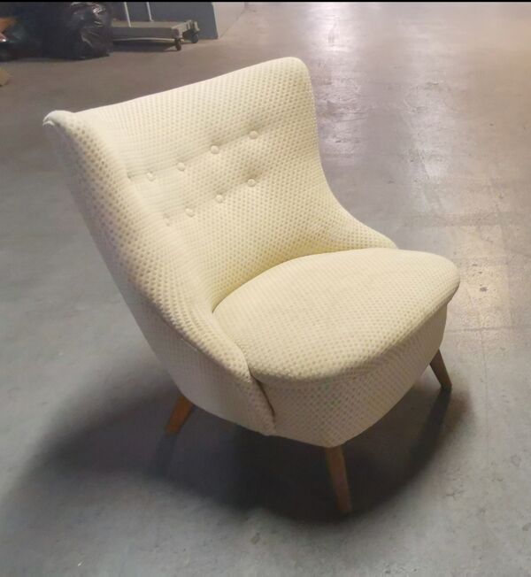 Fauteuil wing chair egg tonneau années 50 moderniste