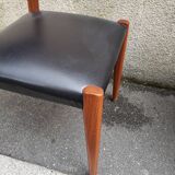 6 scandinavian black and beech chairs