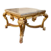 Golden wooden centre table, Louis XVI coffee table.