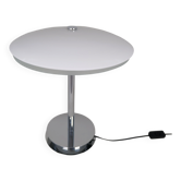 "Tris" glass table lamp by Fontana Arte from the Space Age with a chrome base, Italy, circa 2000.