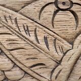 Art Deco mirror bevelled raw oak 1930