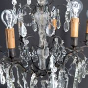 Important bronze chandelier, Baccarat crystal, Louis XV style, 1900.