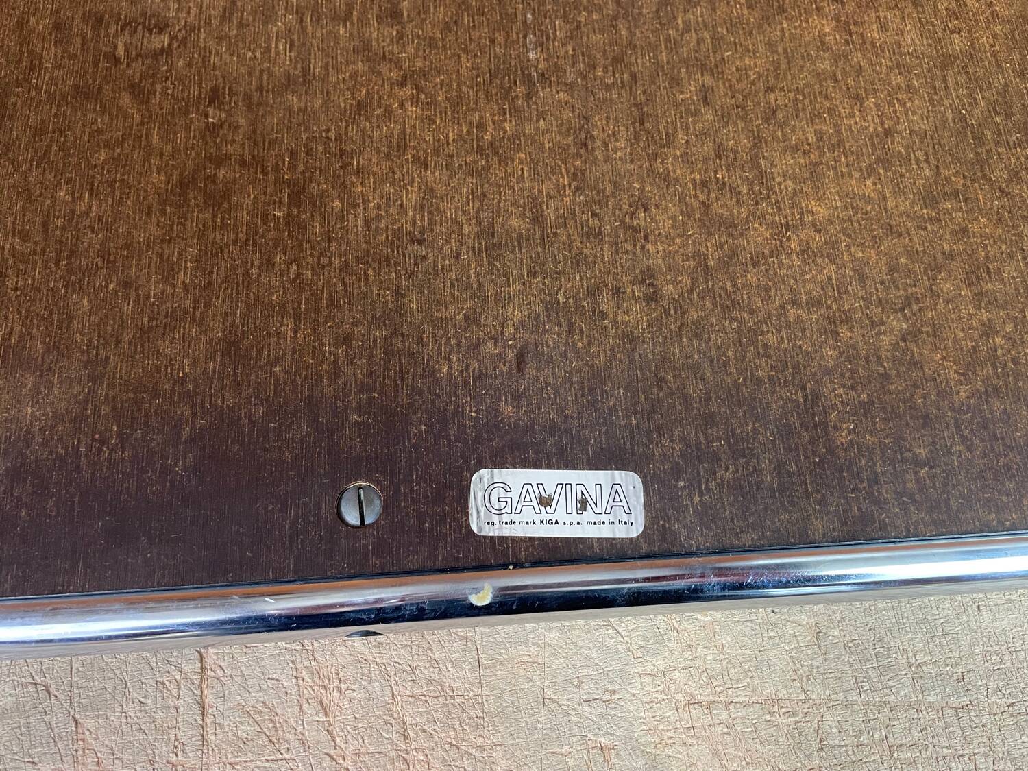 Laccio coffee table by Marcel Breuer, Gavina edition, 1950/60 (label)