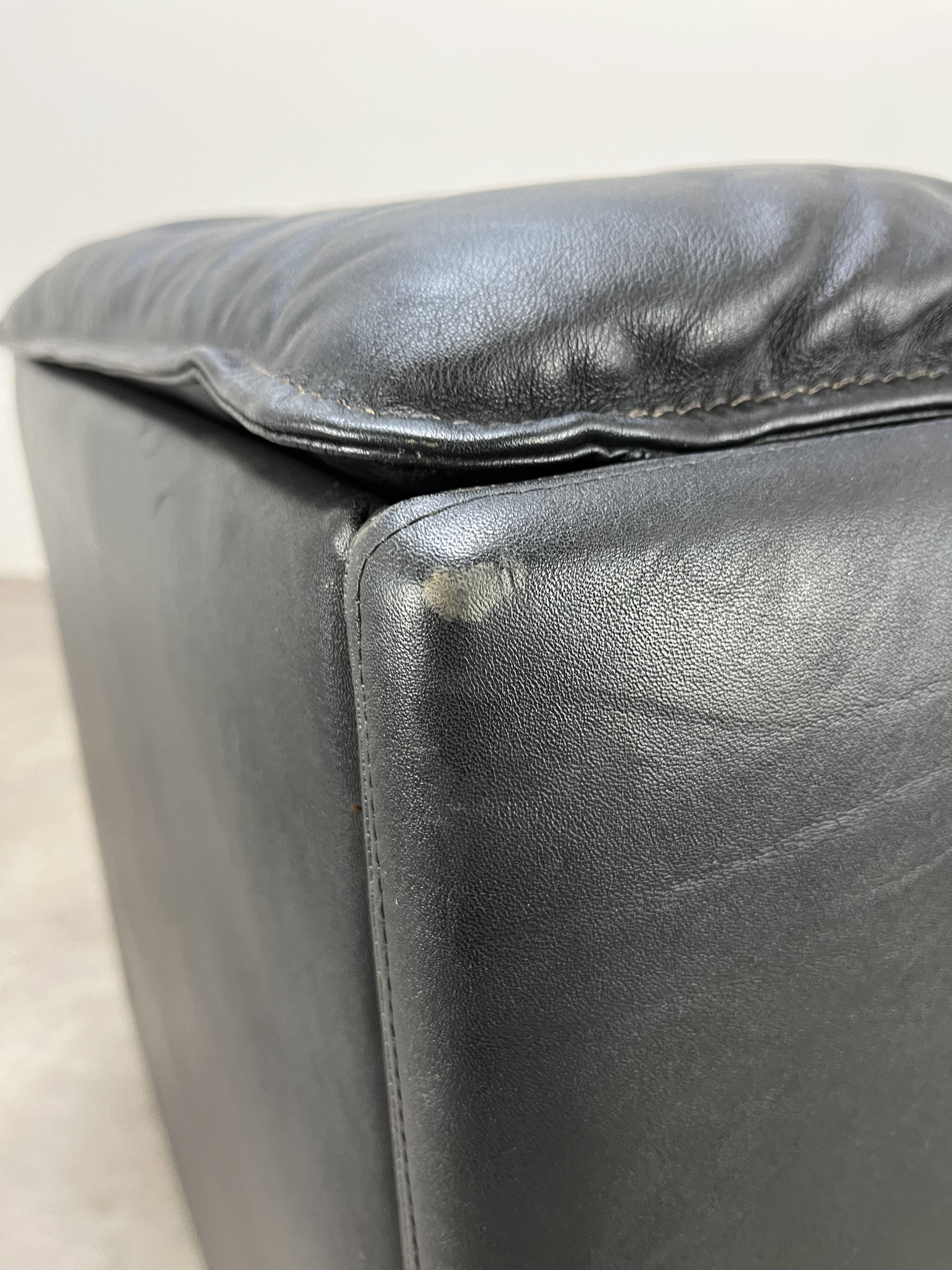 Fauteuil convertible cuir de Dreipunkt, années 70