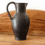 Black ceramic pitcher