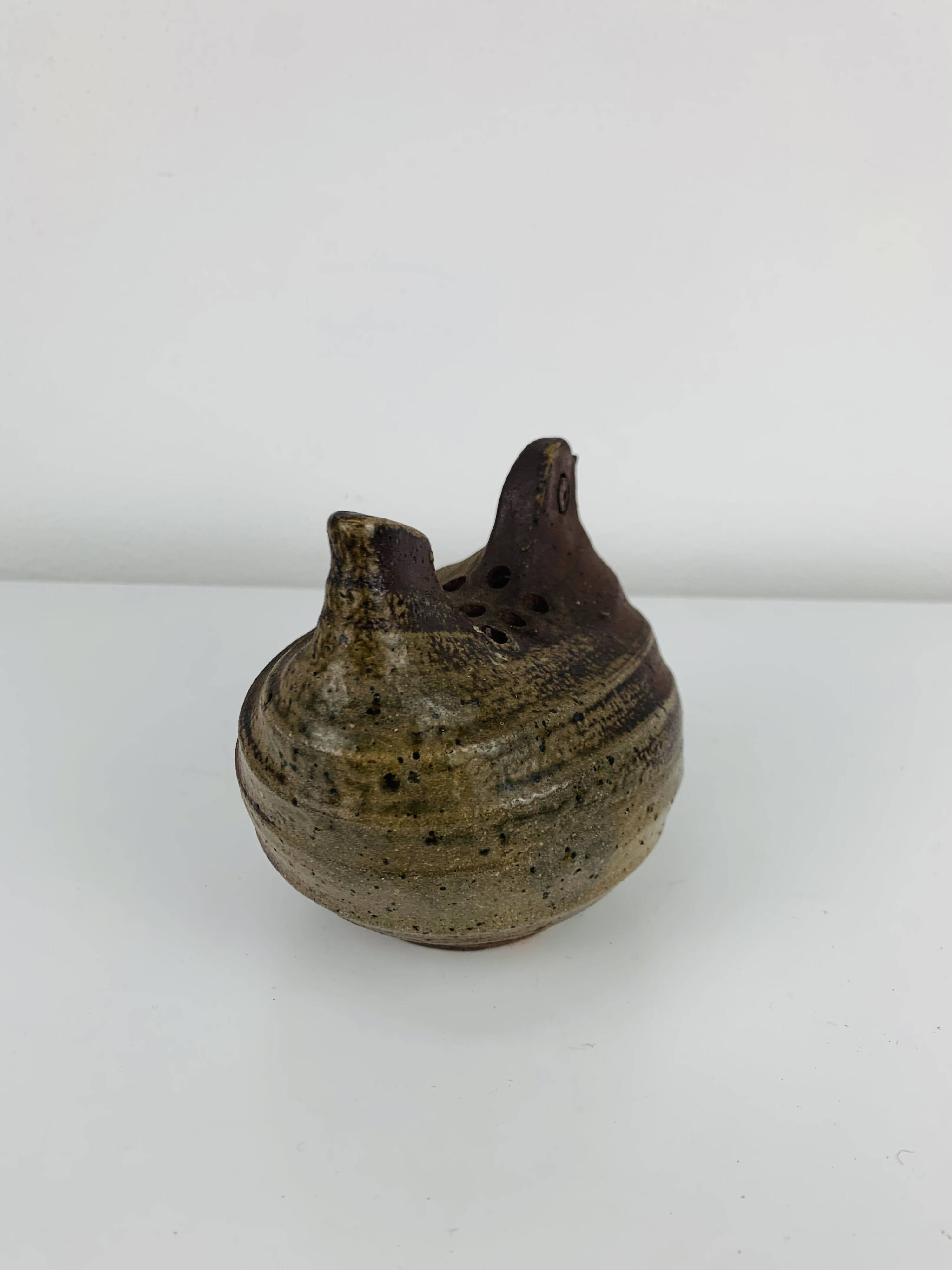 Vintage stoneware hen vase, flower pick