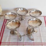 Set of 6 large ice cream cups, in 18/10 stainless steel (ref 17)