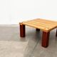 Table basse vintage en pin massif et plastique pour canapé d'extérieur, années 1970