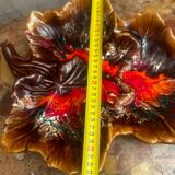 Vintage leaf-shaped earthenware centerpiece/trinket tray