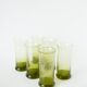 Service à orangeade en verre bullé de Biot, Long Drink, vert, 1960