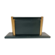 Art Deco letter holder in green leather and golden brass