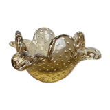 Glass bowl element shell ashtray murano bubble, italy 1970s