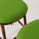 A pair of wood bar stools- Green premium wool - Rustic style/MCM