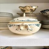 Petite soupière Salins en terre de fer, service "Delft"