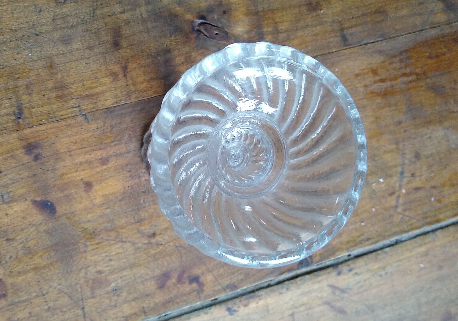 Turned glass candle holder