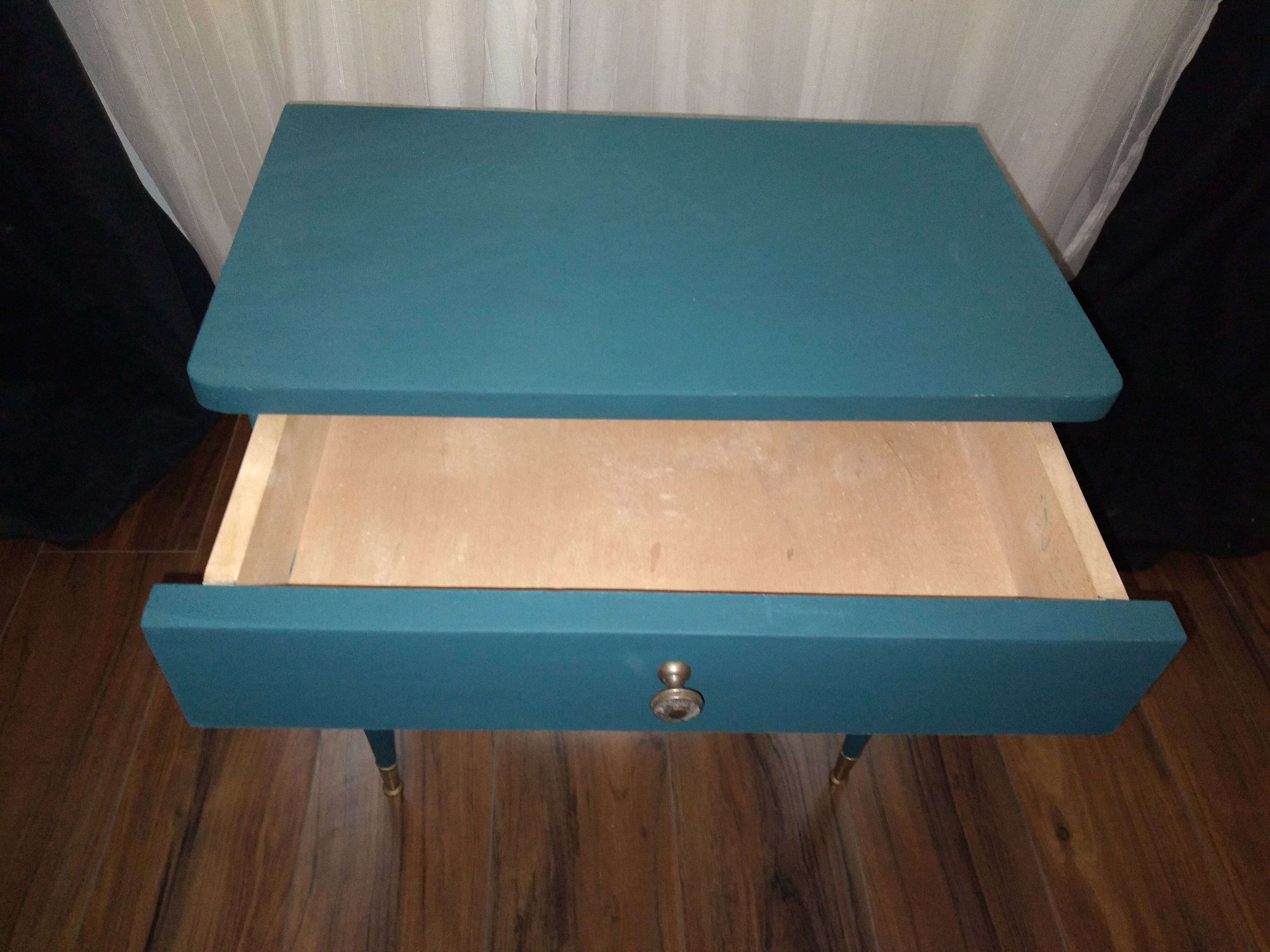 Bedside table blue, vintage 50/60s