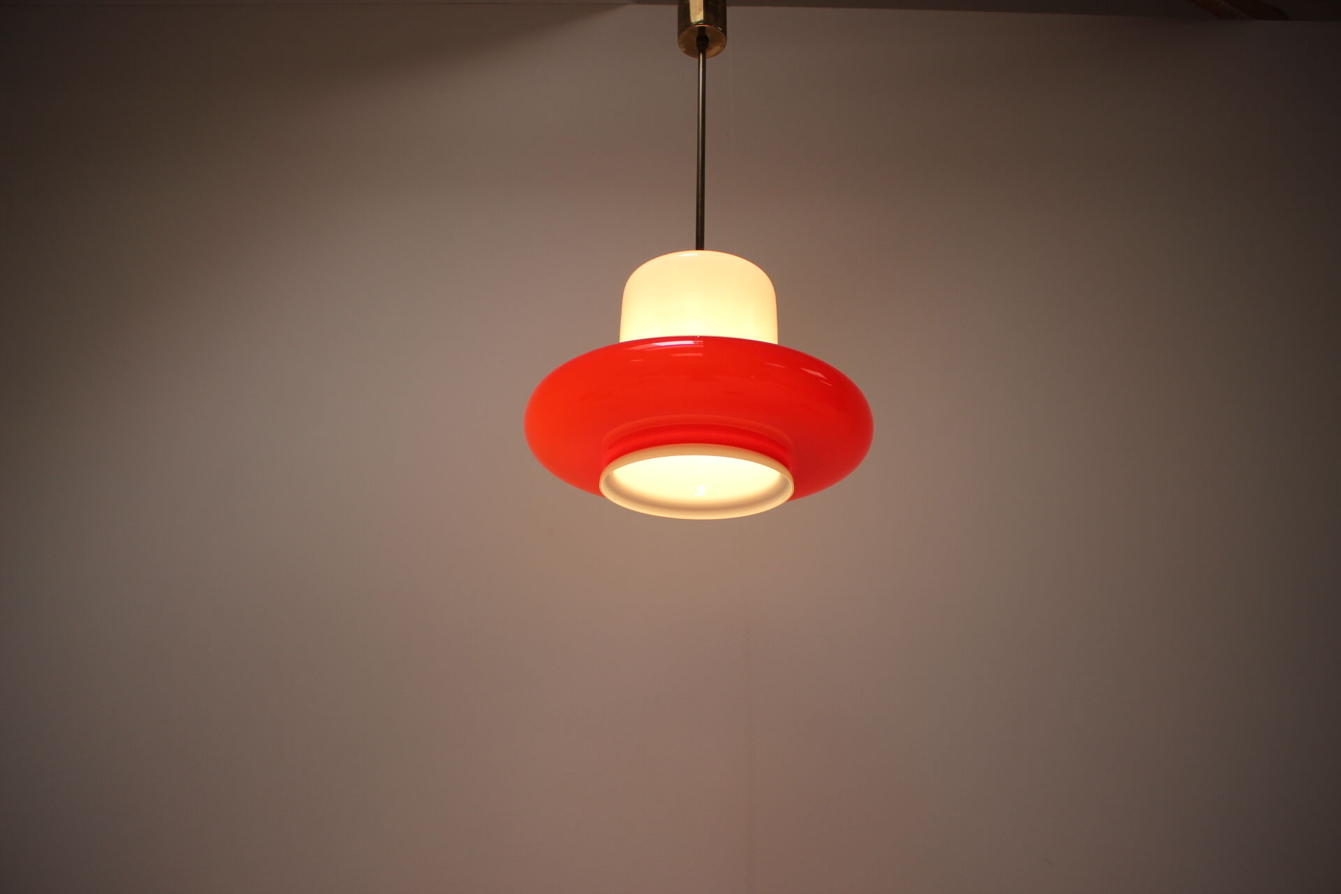 1960s Opaline Glass Pendant Light, Czechoslovakia
