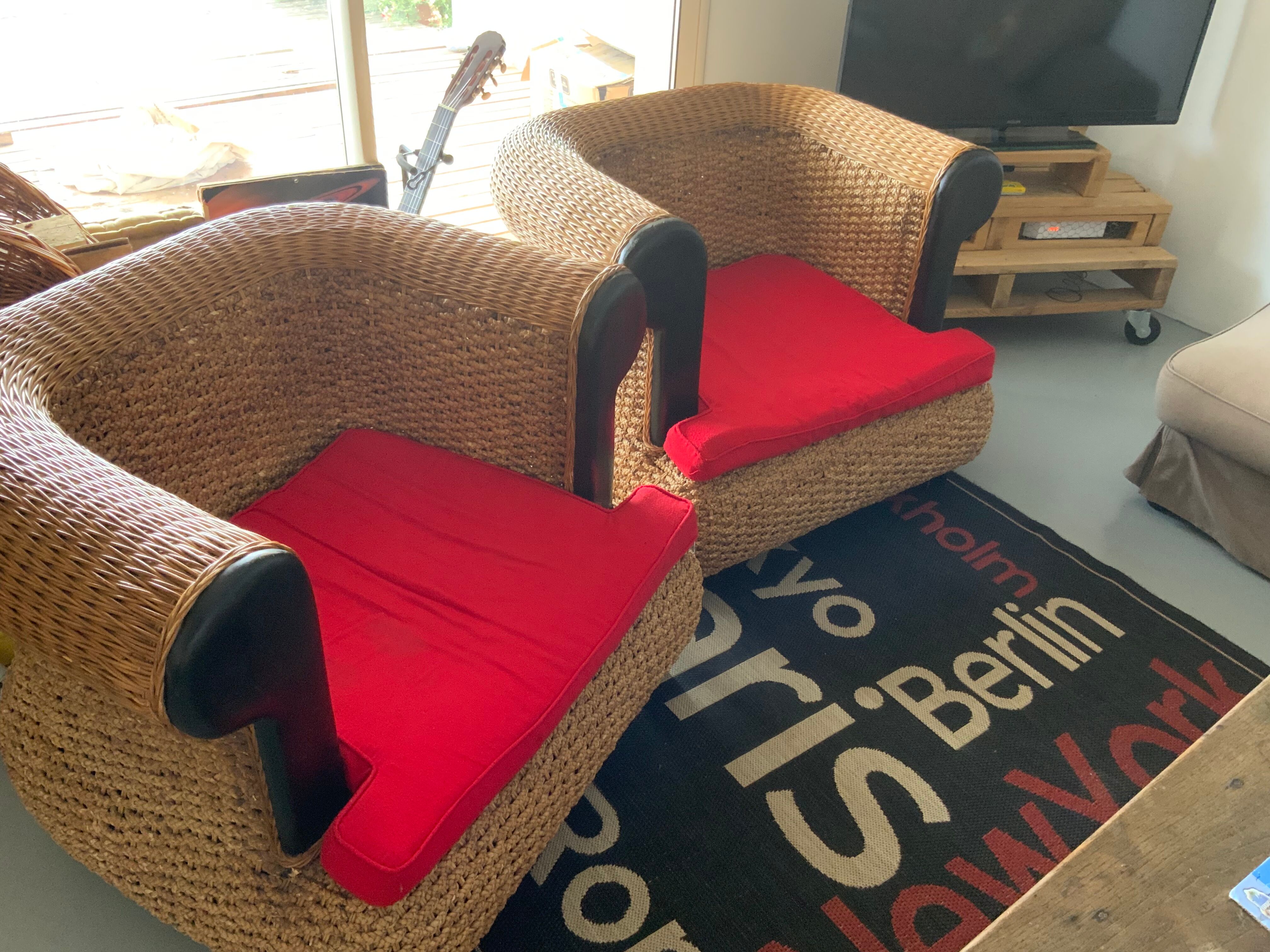 Fauteuil rotin et tressage végétal