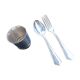 baptismal box. cup .spoon and fork