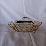 Flat gold metal and scoubidou basket basket