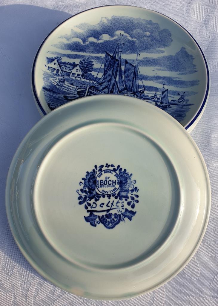 Set 6 plates Delfts for Royal Sphinx Holland by Boch Belgium