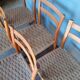 6 Scandinavian chairs wood and rope period 1960