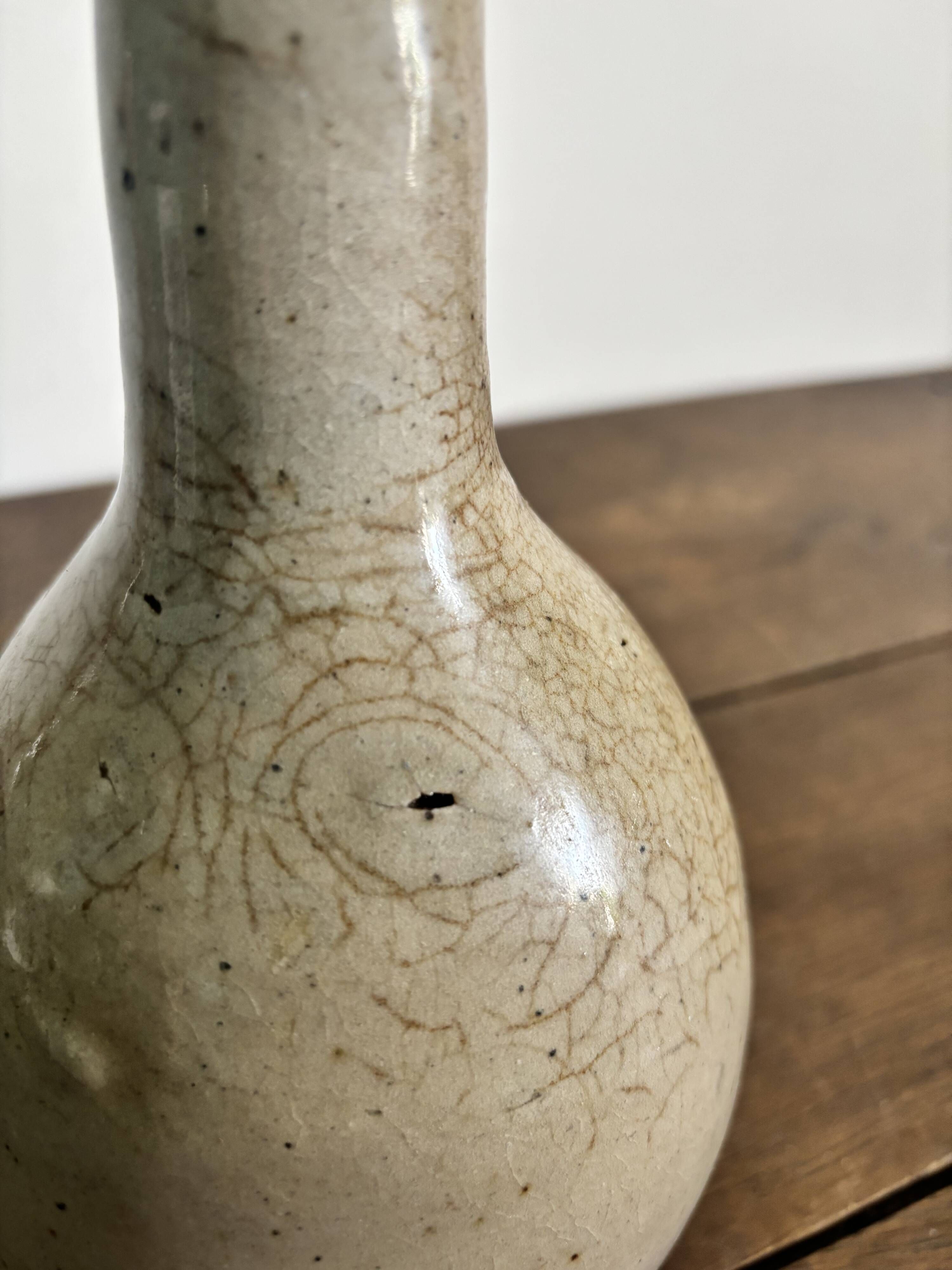 Grand vase soliflore en grès vintage