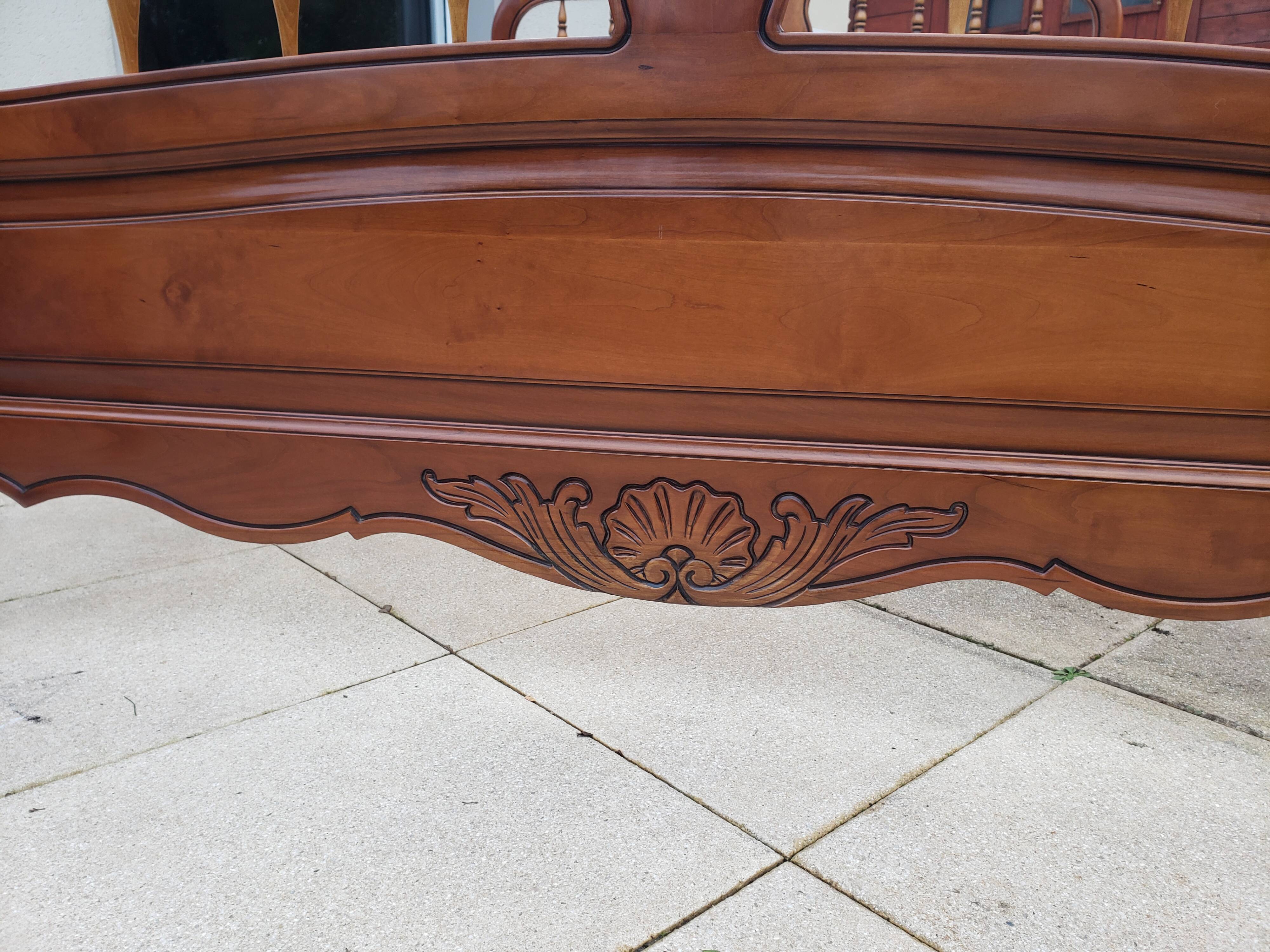 Louis XV style bed in cherry wood