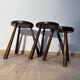 Farm stool in solid oak wood