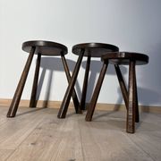 Farm stool in solid oak wood