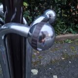 Marble and chrome coat rack with 12 hooks