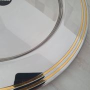 Alessi Ettore Sottsass / Serving plate in stainless steel 18/10 and gold NG5100