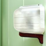 Glass and wood wall sconce light