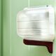Glass and wood wall sconce light