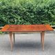 Table à manger scandinave extensible vintage palissandre rénovée en bois massif brut