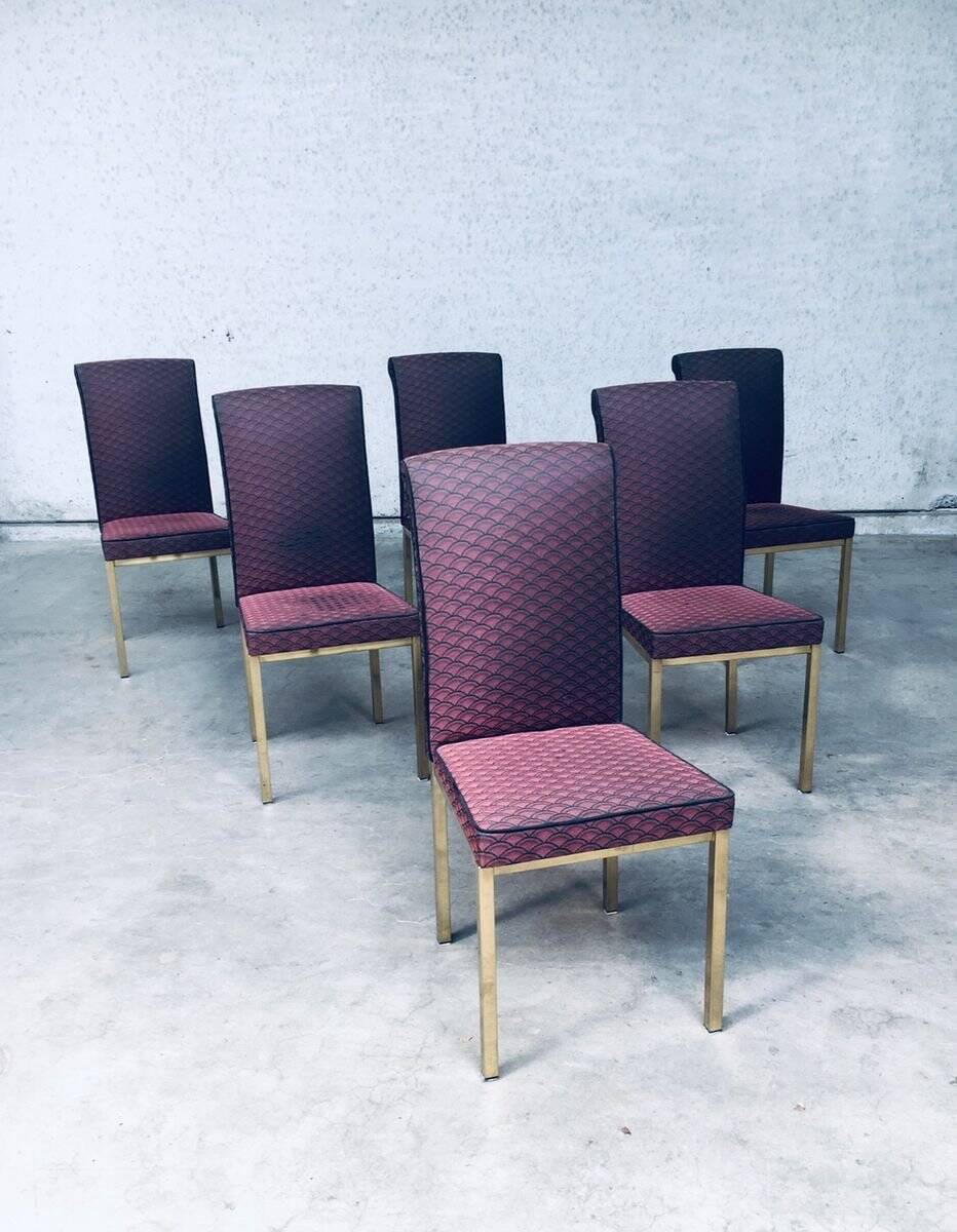 Hollywood Regency Style Design Dining Chair, 1970s, Belgium, Set of 6