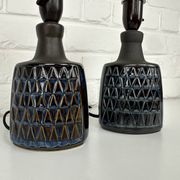 Paire de petites lampes en grès bleu Søholm par Einar Johansen Danemark