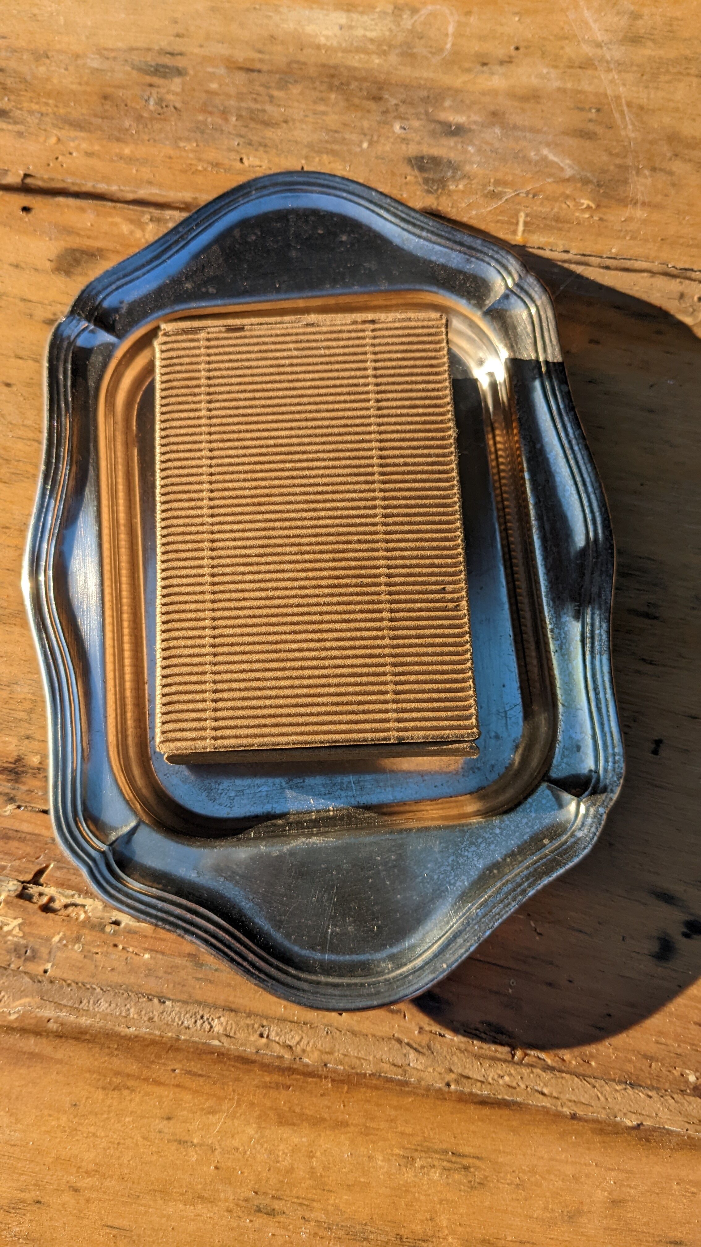 Vintage silver metal knife holders