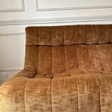2-seater armchair in fawn velvet, Steiner edition 1970