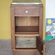 Art Deco bedside table, wooden Art Deco nightstand with marble top.