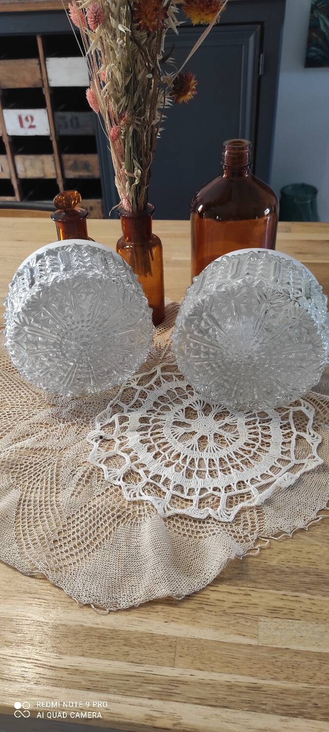 Duo vintage glass ceiling light