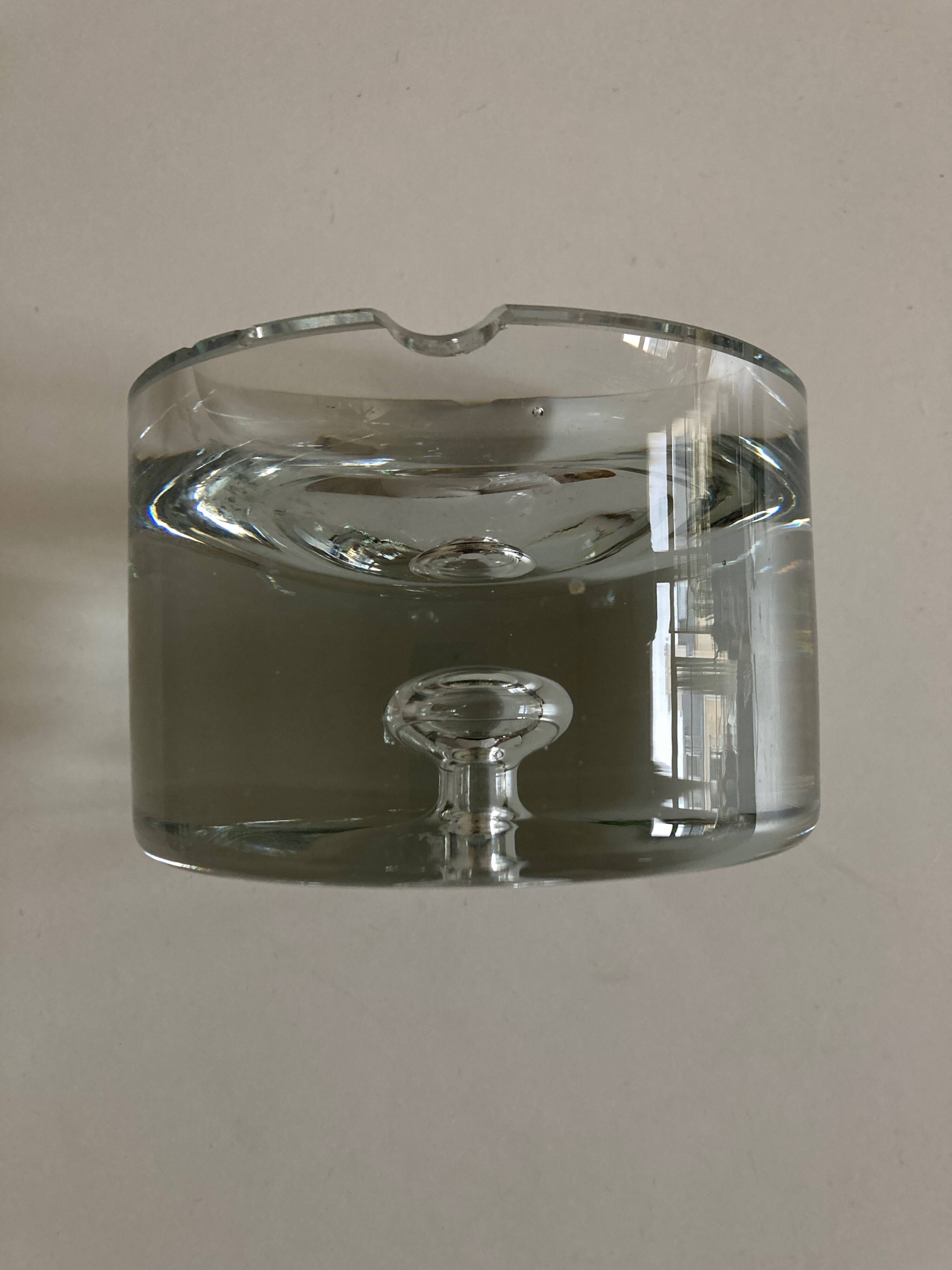 Scandinavian XXL ashtray Bubble in crystal Sweden mid century modern 1970