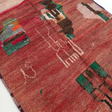 Moroccan Berber carpet red boujaad with colorful patterns 260x170cm
