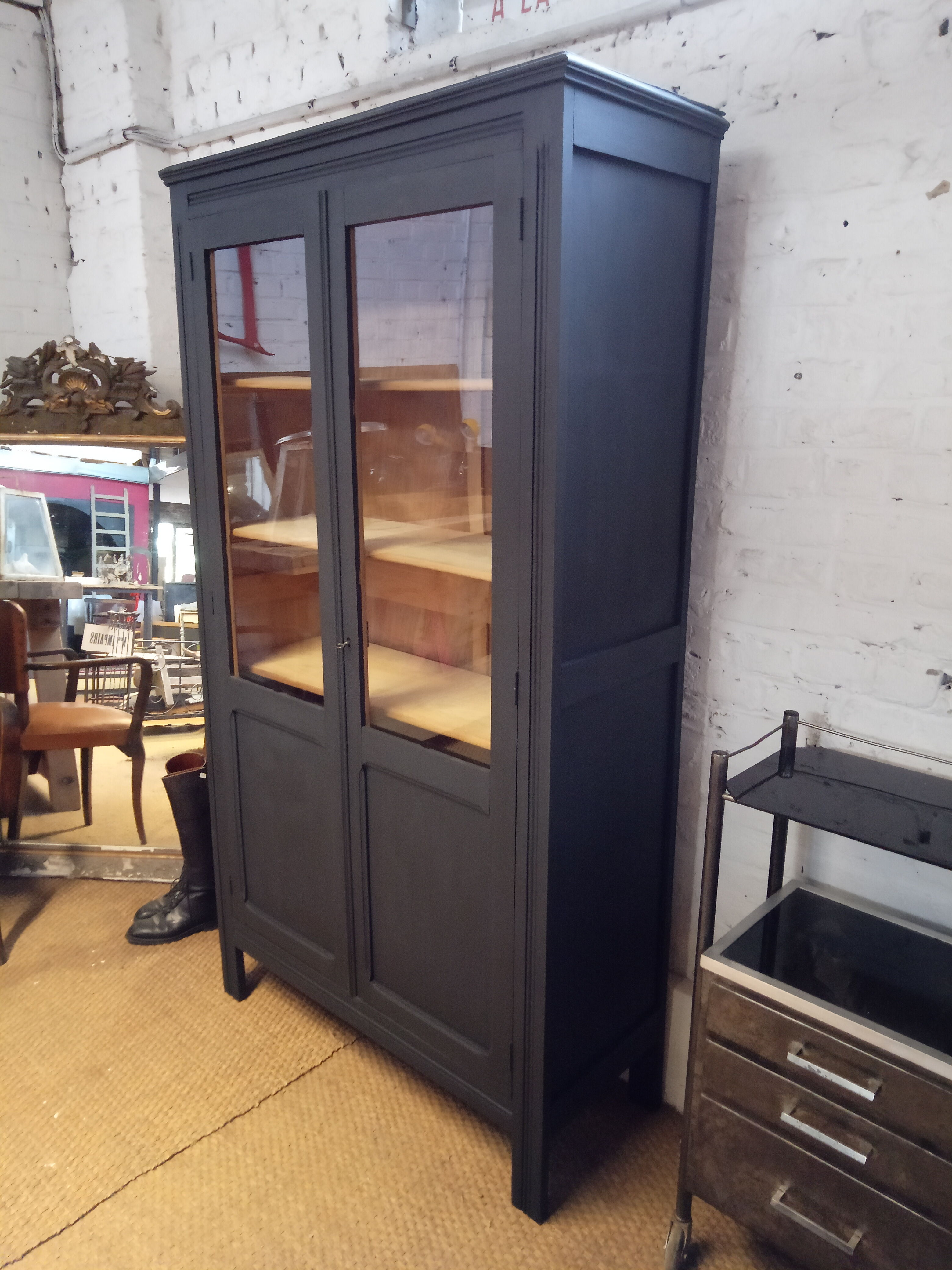 Patinated wooden library