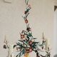Vintage Floral chandelier in painted sheet metal