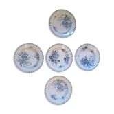 Set of 5 hollow plates Sarreguemines model Flore