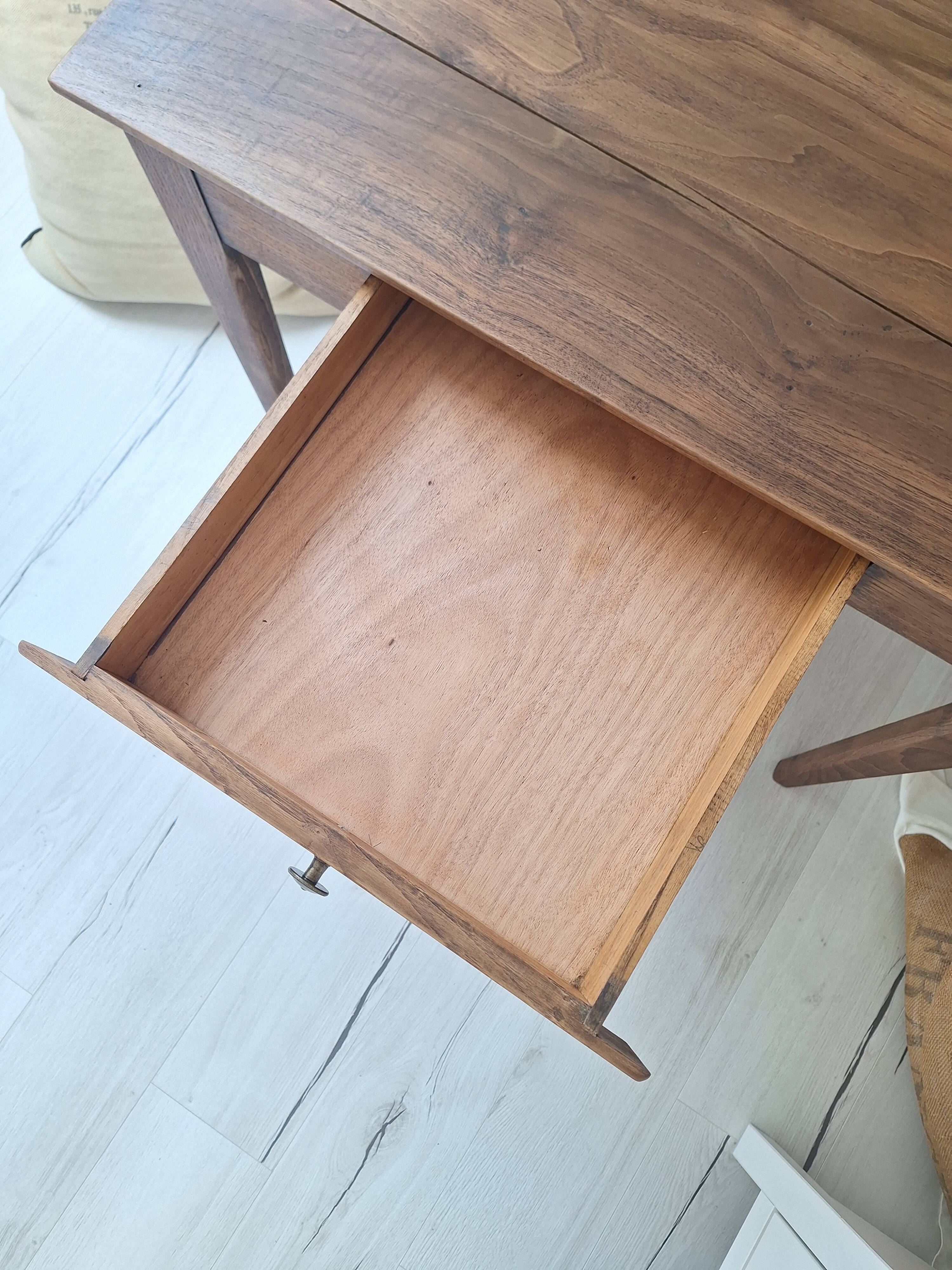 Old farmhouse side table in country style